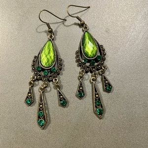 Green antique looking earrings